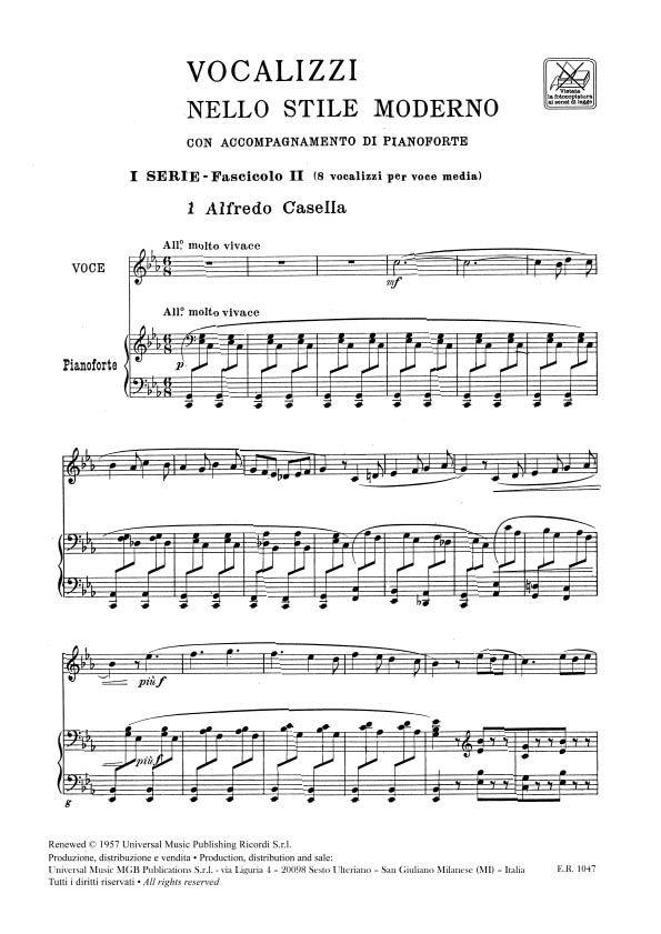 Vocalizzi Nello Stile Moderno. I Serie - Volume 2: 8 Vocalizzi Per Voce Media - klavír a zpěv